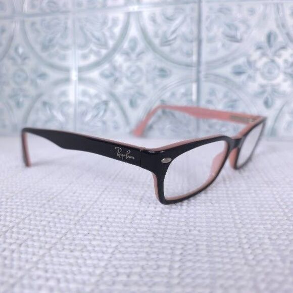 Ray-Ban Eyeglasses RB 5150 5024 Black on Pink Rectangular Frame 50[]19 135 - Picture 2 of 6